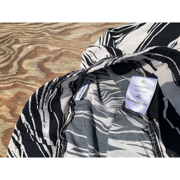 Liz Claiborne Womens Skirt Size Medium Black White Abstract Elastic‎ Summer - Picture 4 of 8
